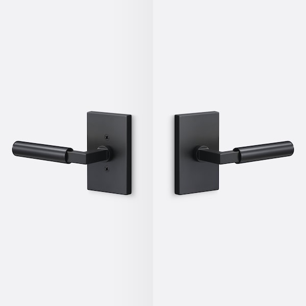 Sure-Loc Hardware Sure-Loc Hardware Levanto Passage Rosette, Flat Black, Smooth Grip in Flat Black LV101 FBL GRIP-SM FBL - main
